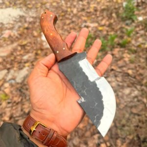 Wood Grip Tracker Knife