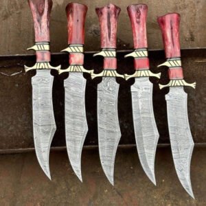 Crimson Edge Damascus Knife
