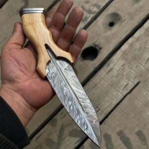 Premium Damascus Boot Knife
