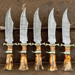 Rustic Bone Damascus Hunter