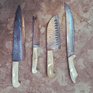 Handmade Camel Bone Chef Knives Set