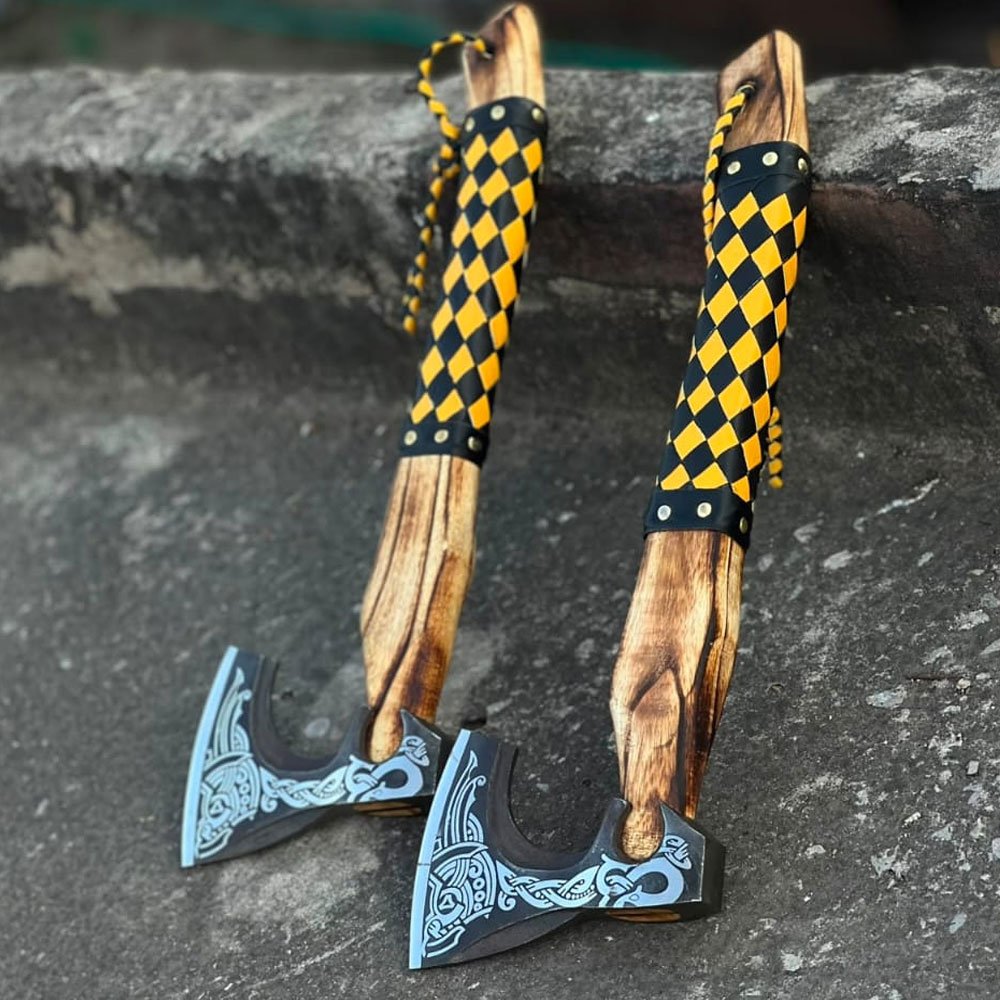 Braided Leather Viking Axe - Image 2