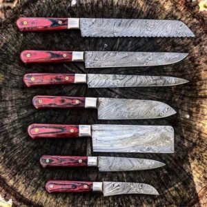7-Piece Damascus Kitchen Knife Set