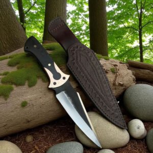 D2 Steel Hunting Knife with G10 Handle & Leather Sheath