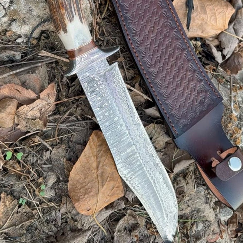 Antler Handle Fixed Blade Knife - Image 3