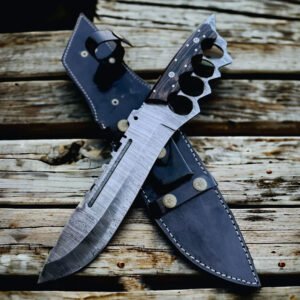 The Executioner Knuckle Guard Damascus Knife