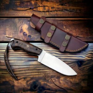 D2 Hunting Knife with Rosewood Handle Full Tang