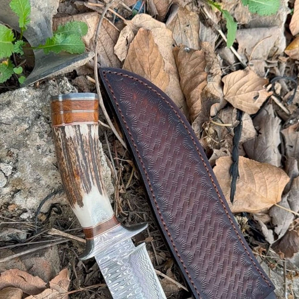 Antler Handle Fixed Blade Knife - Image 4
